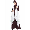 Shrug abaya- wine-off white Shrug abaya- wine-off white